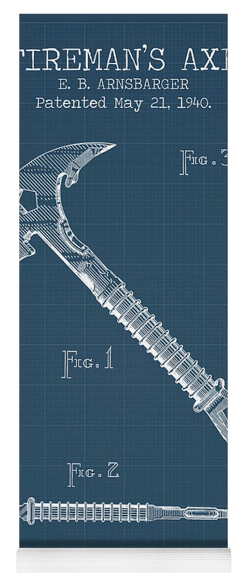 Firemans axe blueprints Yoga Mat by Dennson Creative - Fine Art America