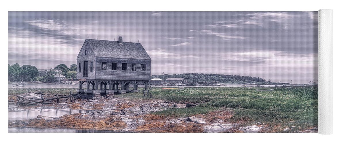 Cape Porpoise Yoga Mat featuring the photograph Fish House by Penny Polakoff