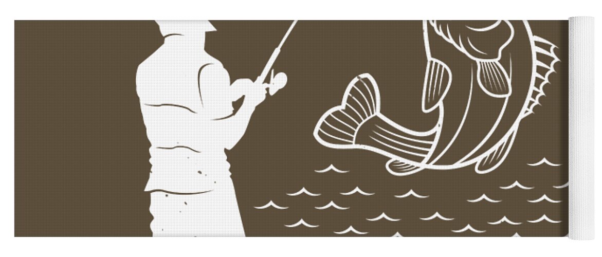Fishing Gift Real Men Do Fishing Funny Fisher Gag Yoga Mat by Jeff Creation  - Pixels