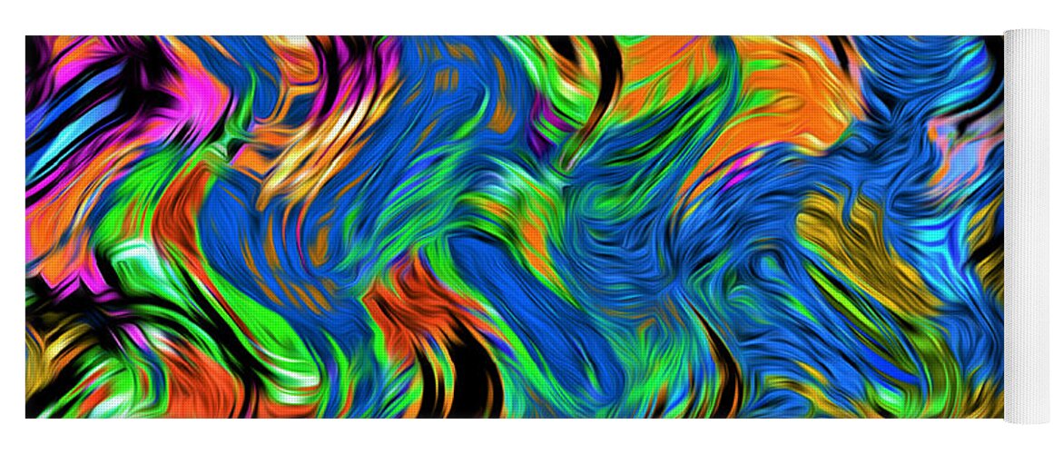 Abstract Yoga Mat featuring the digital art Flames of Passion - Abstract by Ronald Mills