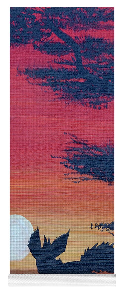Eevee Yoga Mat featuring the painting Flareon's Sunset Dance by Ashley Wright