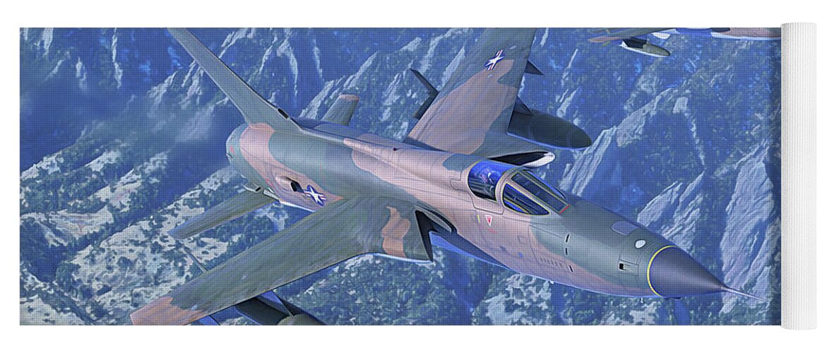 F-105 Yoga Mat featuring the digital art Flatiron Thuds by Hangar B Productions