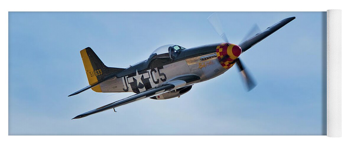 P-51 Yoga Mat featuring the photograph Flight of the P51 by American Landscapes