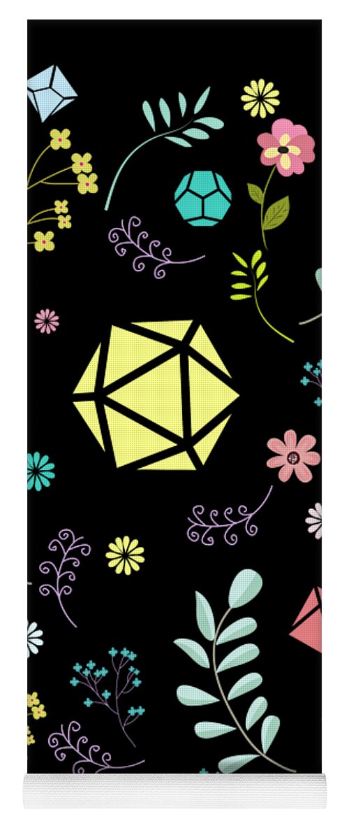 Floral Dice Set Flowers and Plants Tabletop RPG Yoga Mat by Pixel
