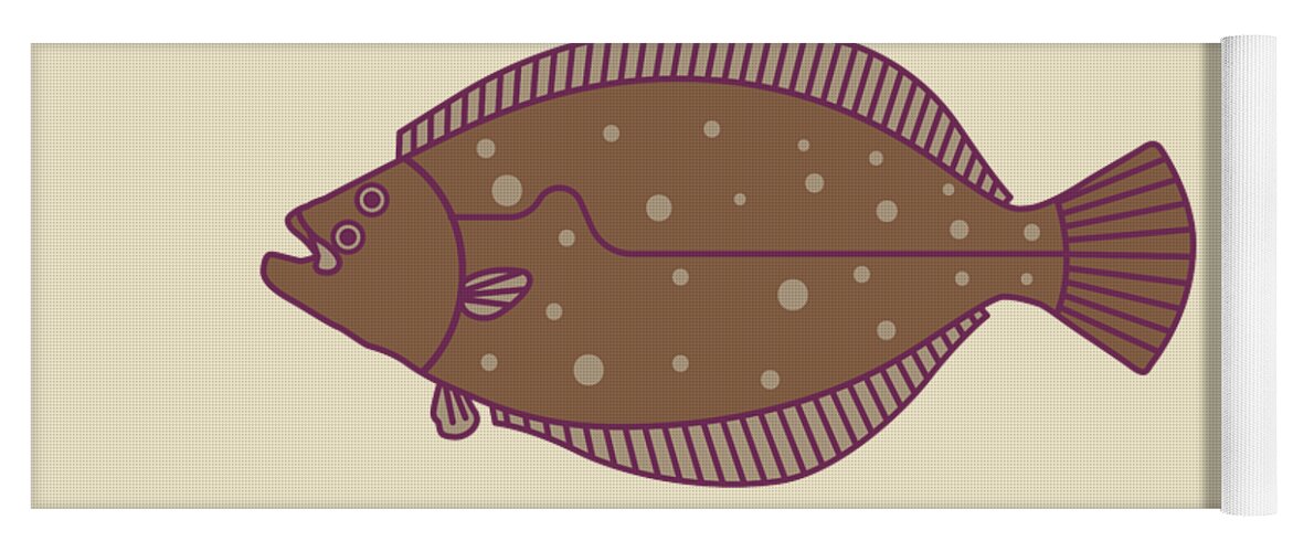 Flounder Yoga Mat featuring the digital art Flounder by Kevin Putman