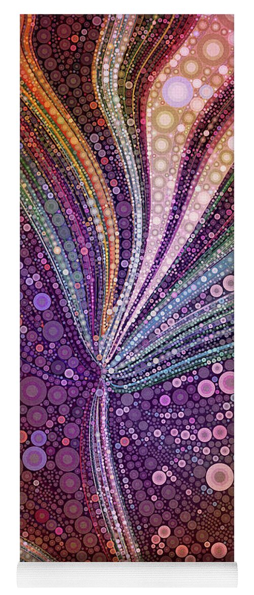 Fantasy Flower Yoga Mat featuring the mixed media Flower Fantasy - Maroon Melody by Peggy Collins