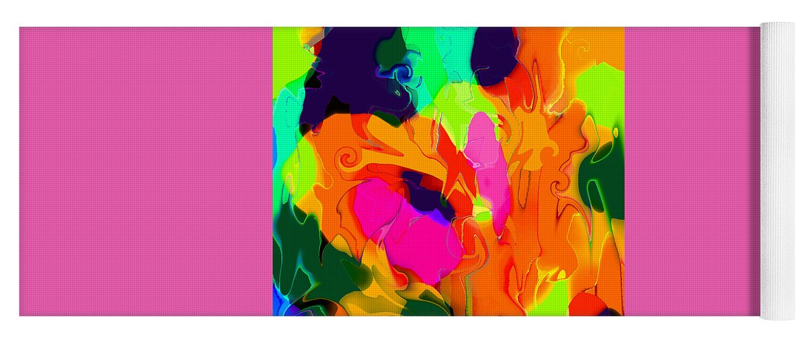 Abstract Yoga Mat featuring the digital art Flower in Bloom Abstract by Ronald Mills