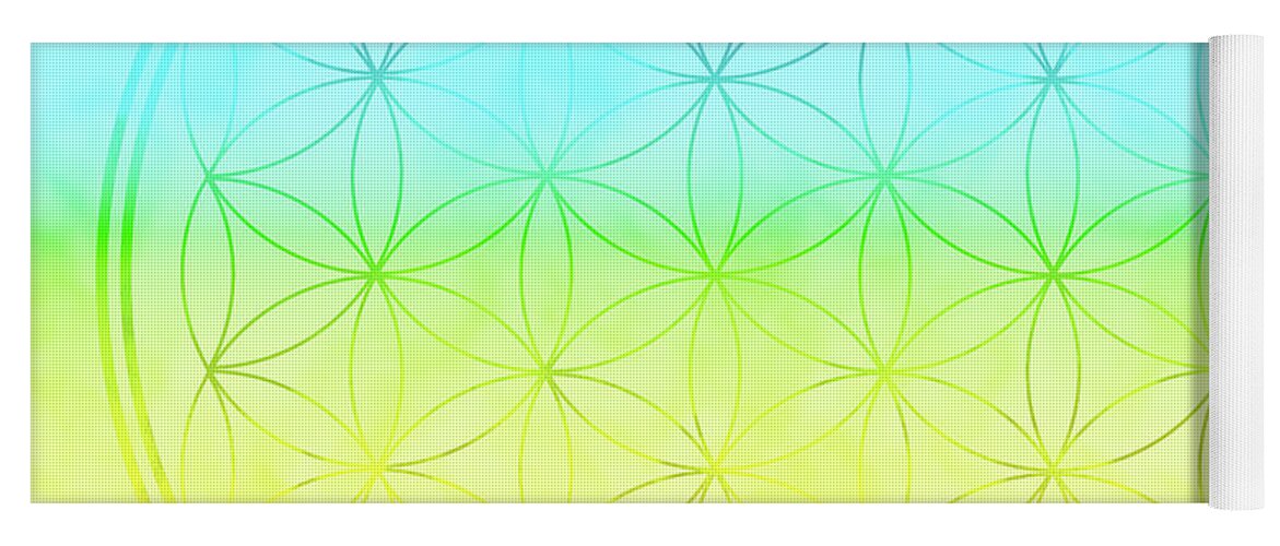 Flower Of Life Yoga Mat featuring the digital art Flower of Life 1 by Angie Tirado