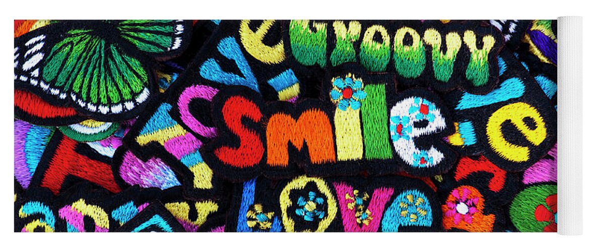 Embroidery Yoga Mat featuring the photograph Flower Power Joy by Tim Gainey