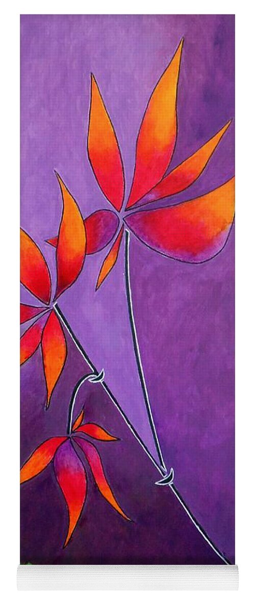 Abstract Flowers Yoga Mat featuring the painting Flowering Tree by Jayne Somogy