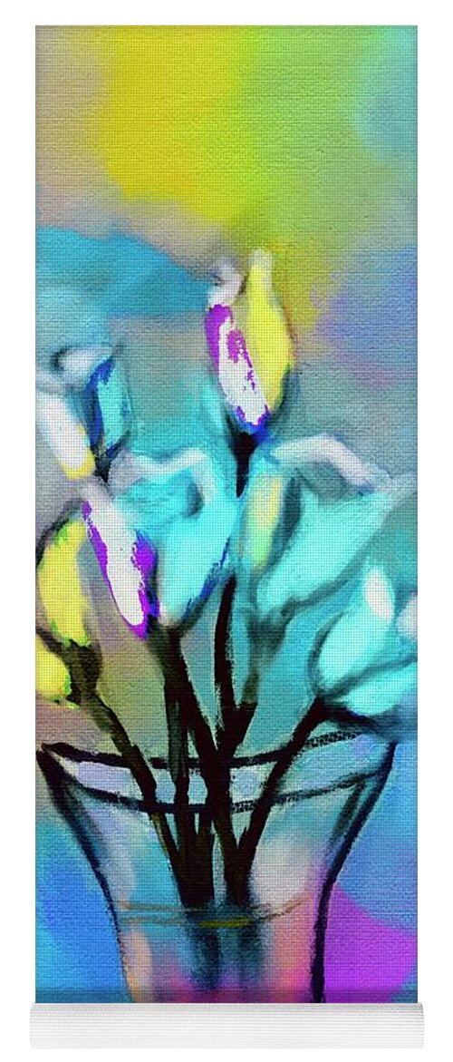 Ipad Painting Yoga Mat featuring the digital art Flowers and Background by Frank Bright