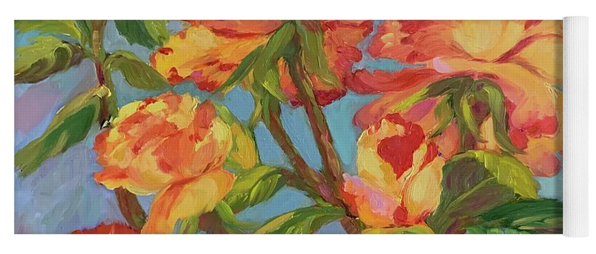 Roses Yoga Mat featuring the painting Flowers from Firenze by Patsy Walton