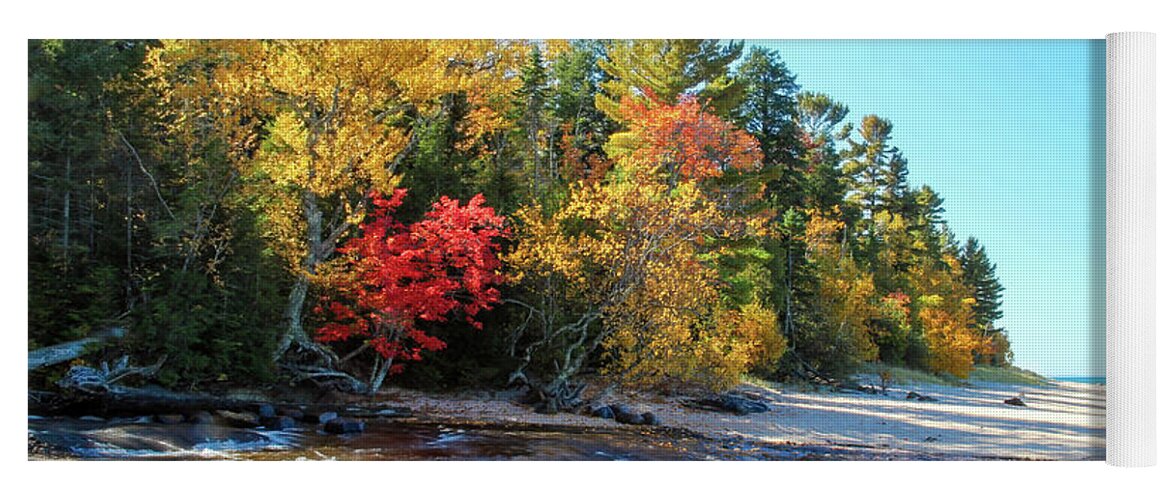 Usa Yoga Mat featuring the photograph Flowing Into Lake Superior by Robert Carter