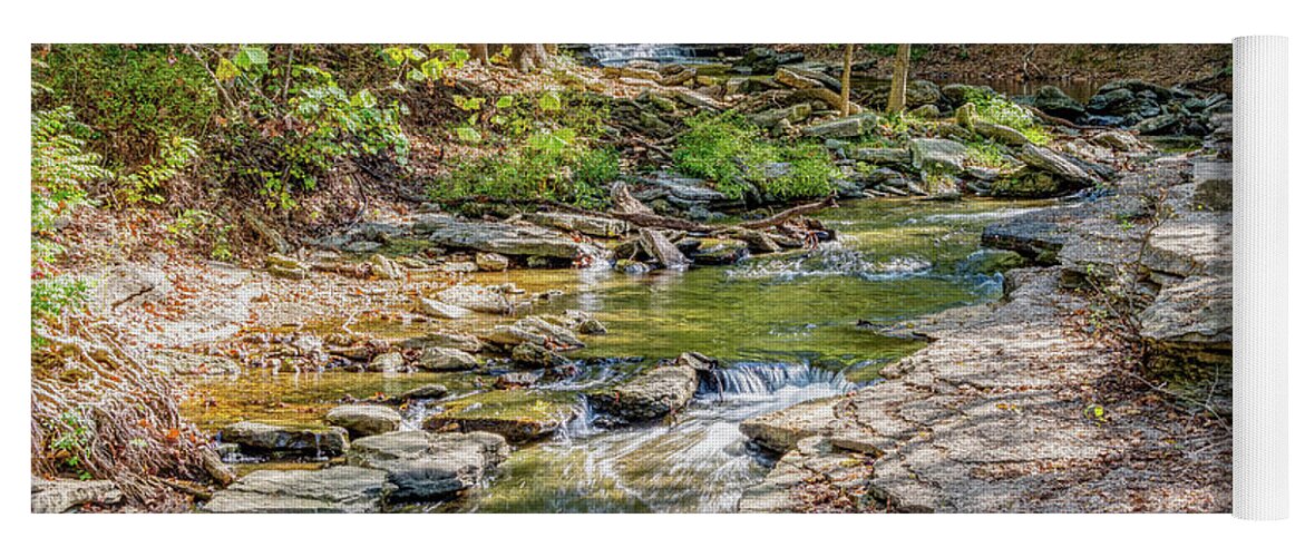 Tanyard Creek Nature Trail Yoga Mat featuring the photograph Flowing Tanyard Creek by Jennifer White