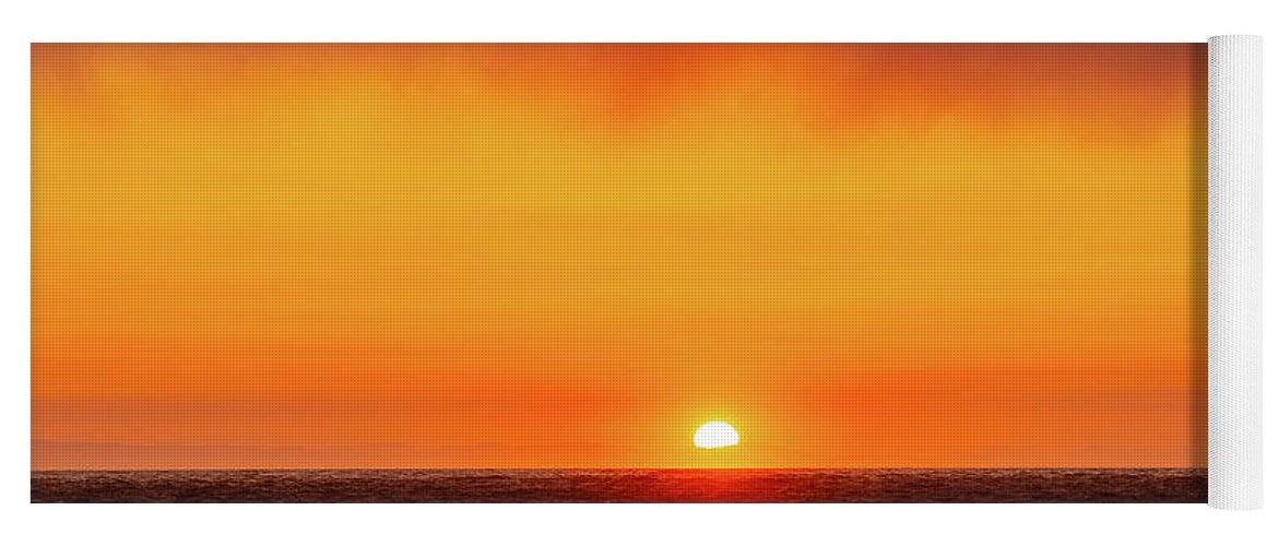 Fog Yoga Mat featuring the photograph Fogbank Sunset by Gary Skiff