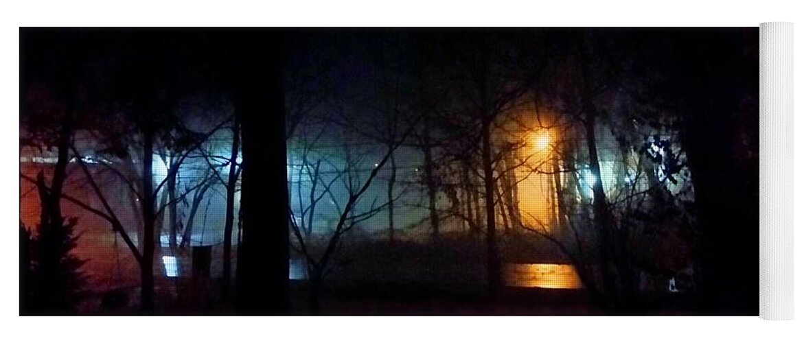Weather Yoga Mat featuring the photograph Foggy January Night by Ally White