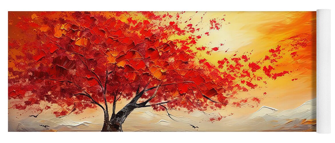 Maple Tree Yoga Mat featuring the painting Foliage Impressionist by Lourry Legarde