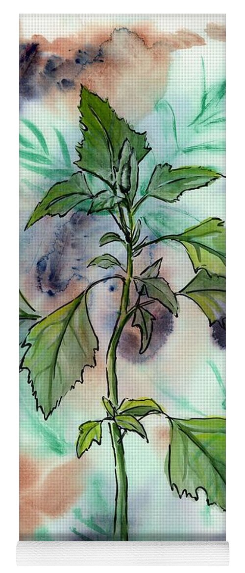 Plant Yoga Mat featuring the painting Forage. Lambsquarters by Tammy Nara