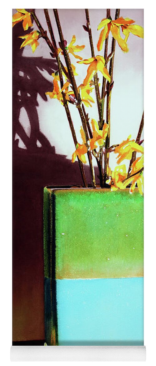 Forsythia Yoga Mat featuring the painting Forsythia Study by Denny Bond