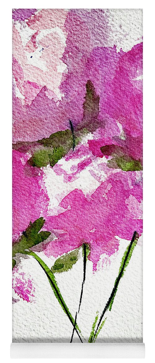 Peonies Yoga Mat featuring the painting Four Peonies Blooming by Roxy Rich