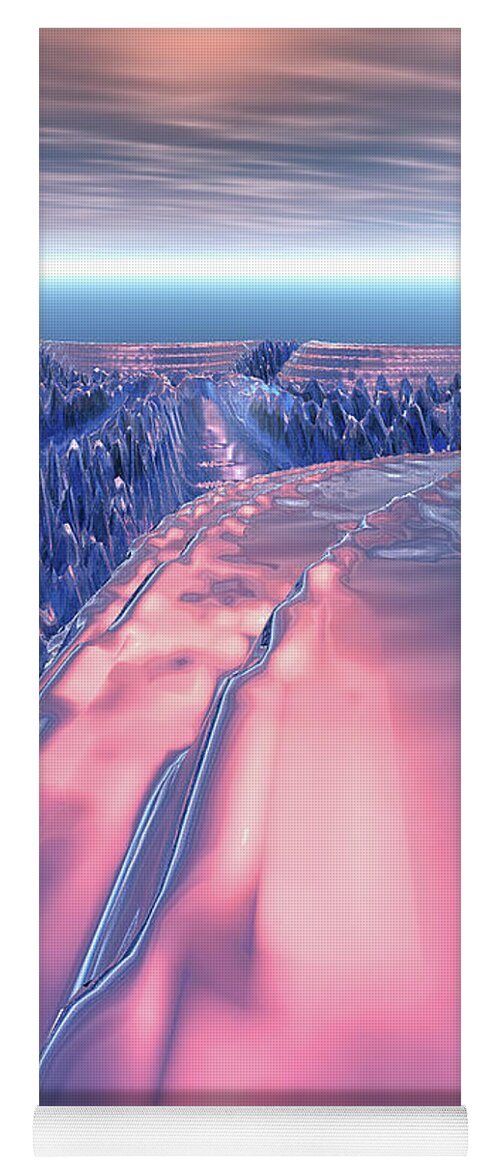 Glacier Yoga Mat featuring the digital art Fractal Glacier Landscape by Phil Perkins