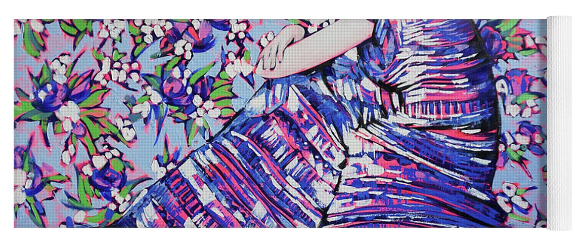 Canvas Yoga Mat featuring the painting Fragile spring by Anastasija Kraineva