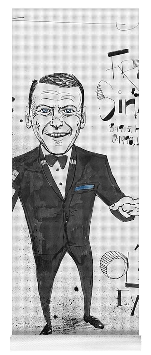  Yoga Mat featuring the drawing Frank Sinatra by Phil Mckenney