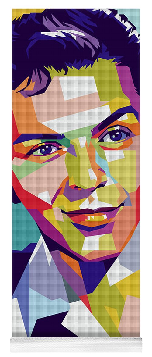 Frank Sinatra Yoga Mat featuring the digital art Frank Sinatra portrait by Movie World Posters