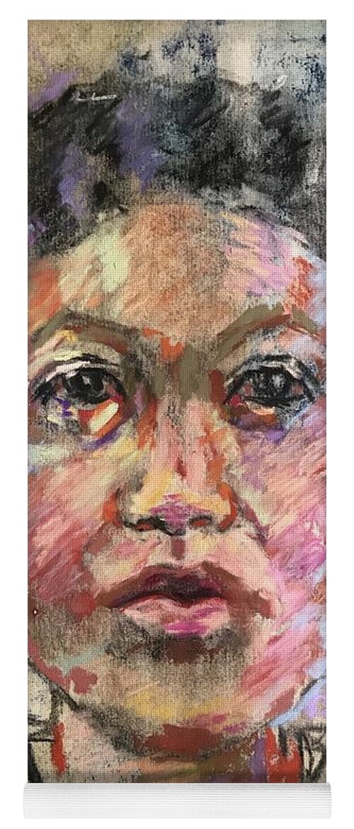 Pastel Portrait Yoga Mat featuring the painting Frankie Lewis by Carol Berning