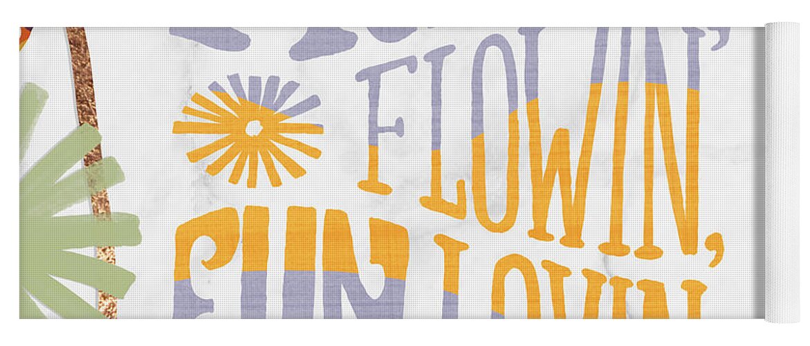 60s Yoga Mat featuring the painting Free Flowin Fun Lovin by Jen Montgomery