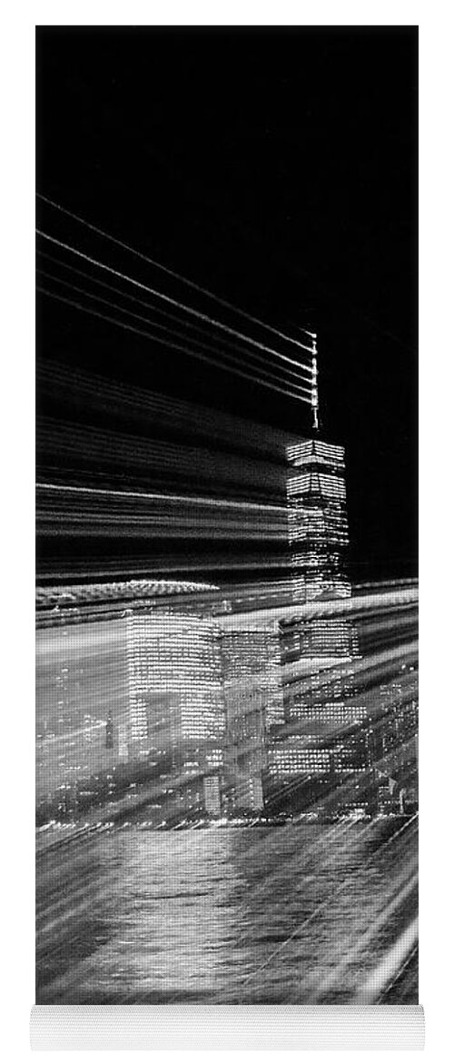 Nyc Skyline Yoga Mat featuring the photograph Freedom Tower at Night by Alina Oswald