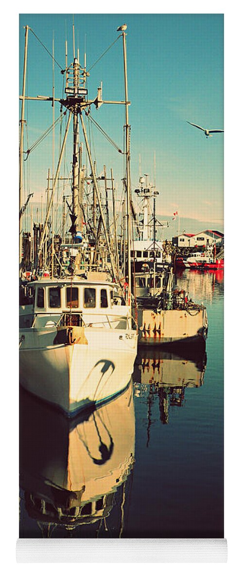 Boats Yoga Mat featuring the photograph French Creek Marina by Micki Findlay