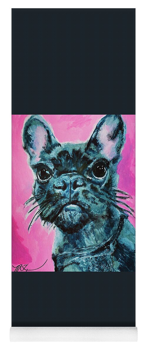 French Bulldog Yoga Mat featuring the painting Frenchie by Melody Fowler