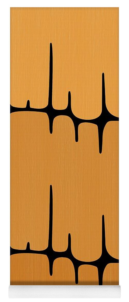 Sounds Waves Yoga Mat featuring the digital art Frequency in Oranges by Donna Mibus