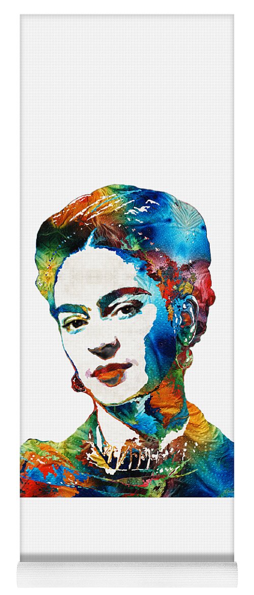 Frida Kahlo Yoga Mat featuring the painting Frida Kahlo Art - Viva La Frida - By Sharon Cummings by Sharon Cummings