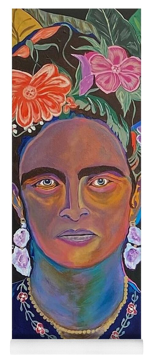  Yoga Mat featuring the painting Frida Kahlo by Bill Manson