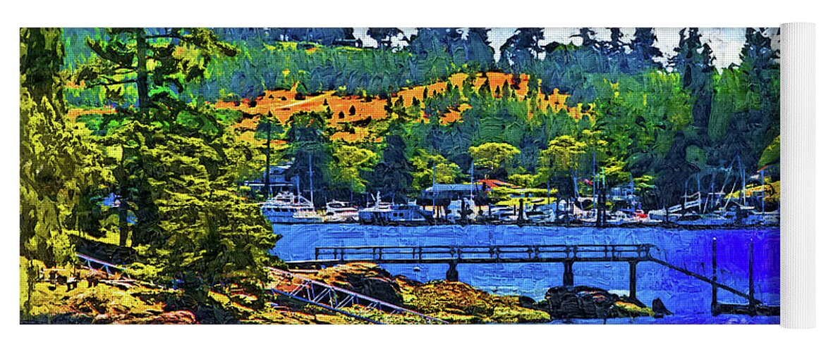 Friday-harbor Yoga Mat featuring the digital art Friday Harbor Fauvist by Kirt Tisdale