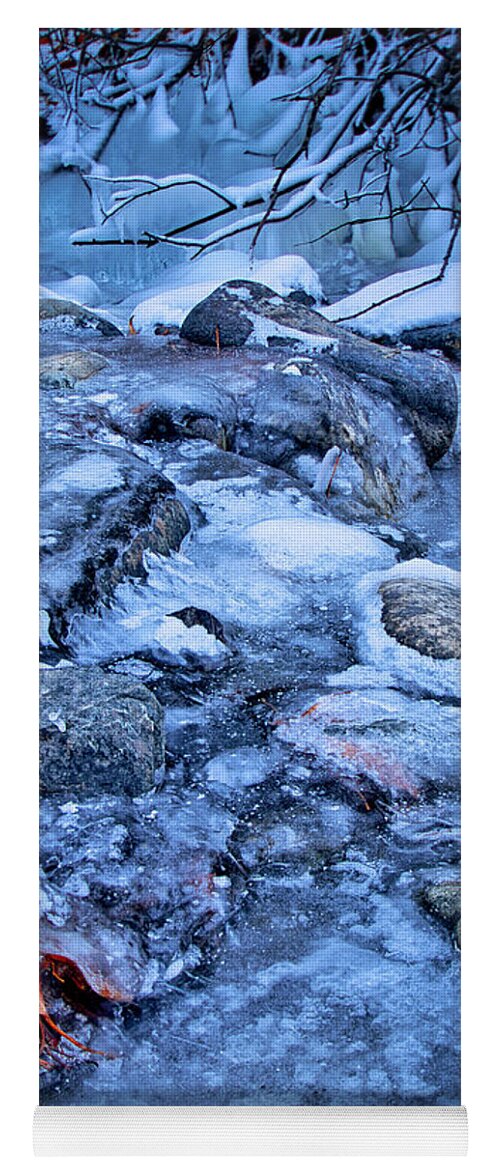 Winter Yoga Mat featuring the photograph Frosty Creek by Thomas Nay