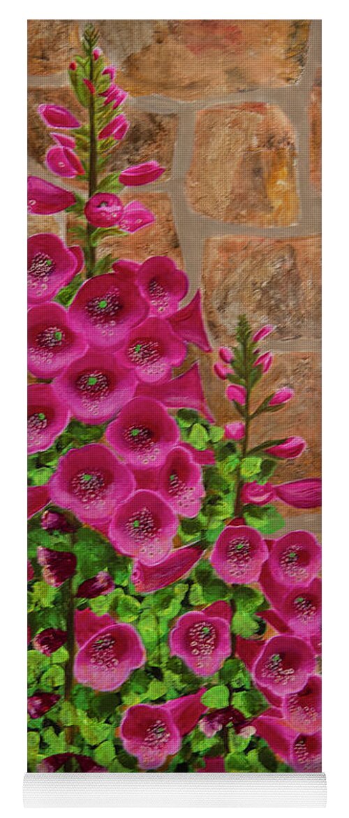 Flower Yoga Mat featuring the painting Fuchsia Profusion by Donna Manaraze
