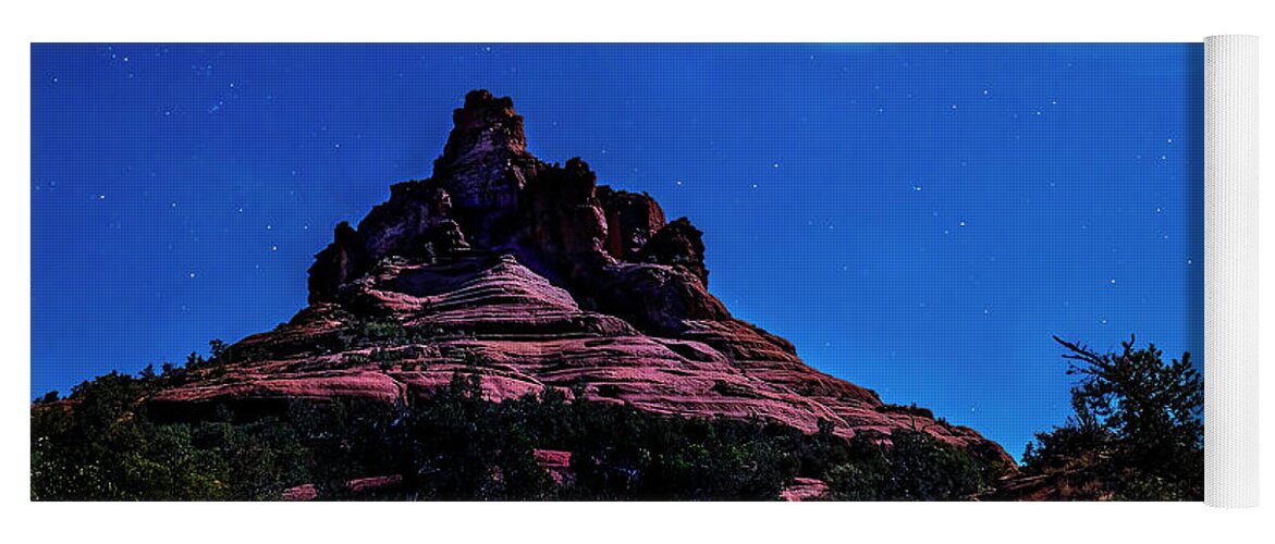  Yoga Mat featuring the photograph Full Moon over Bell Rock by Al Judge