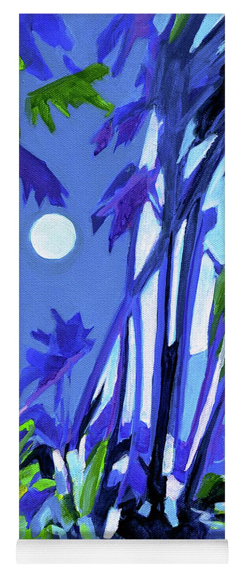 Contemporary Landscape Painting Yoga Mat featuring the painting Full Moon Rising  by Tanya Filichkin