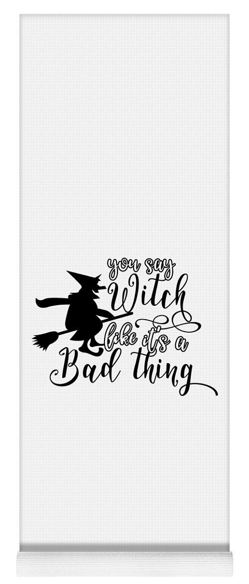 Funny Halloween Gifts Yoga Mat featuring the digital art Funny Halloween Gifts - Witch by Caterina Christakos
