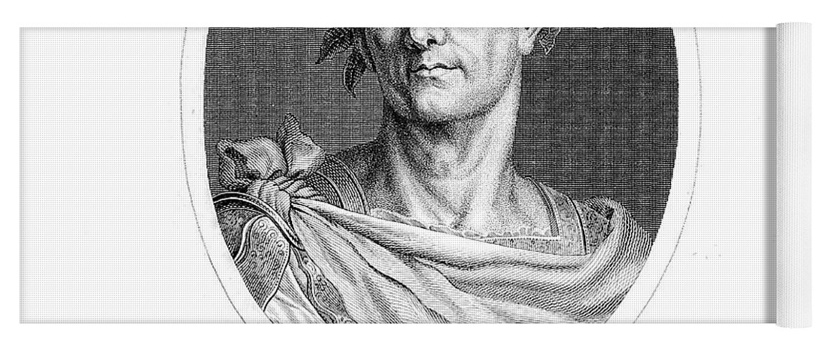 Gaius Yoga Mat featuring the drawing Gaius Julius Caesar e3 by Historic illustrations