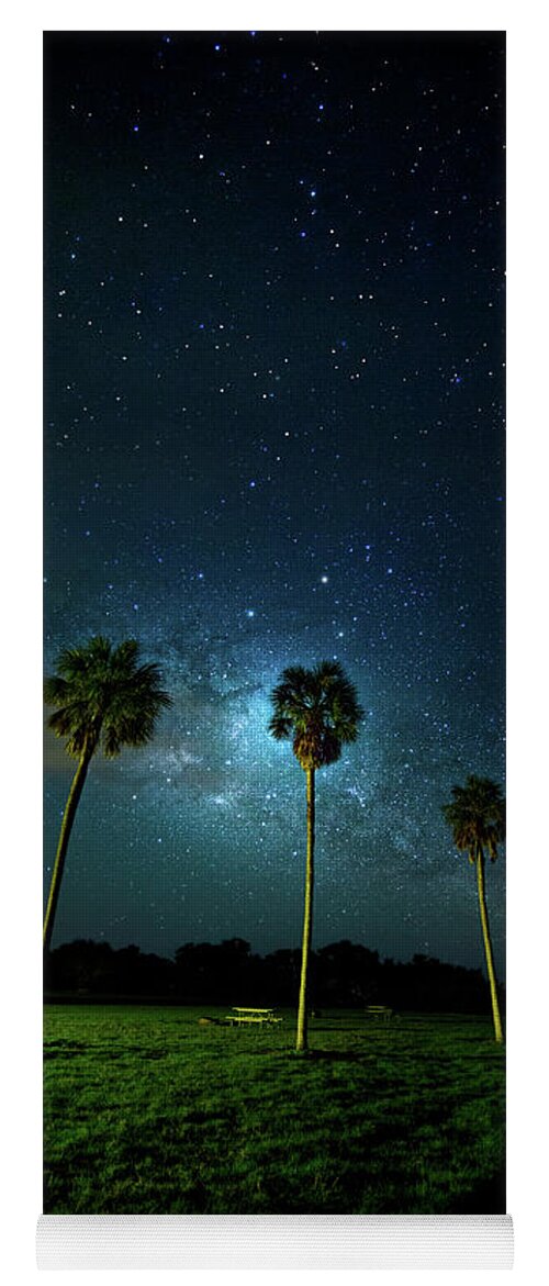 Milky Way Yoga Mat featuring the photograph Galaxy Palms by Mark Andrew Thomas