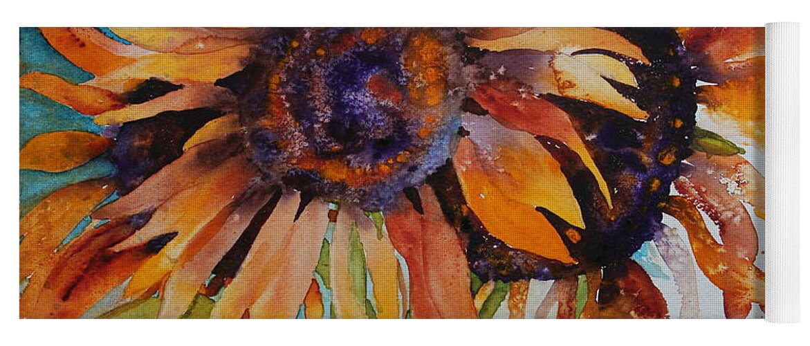 Sunflowers Yoga Mat featuring the painting Galaxy by Ruth Kamenev