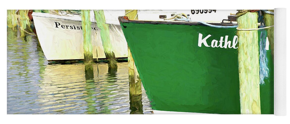 Galilee Yoga Mat featuring the photograph Galilee Fishing Boats by Nancy De Flon