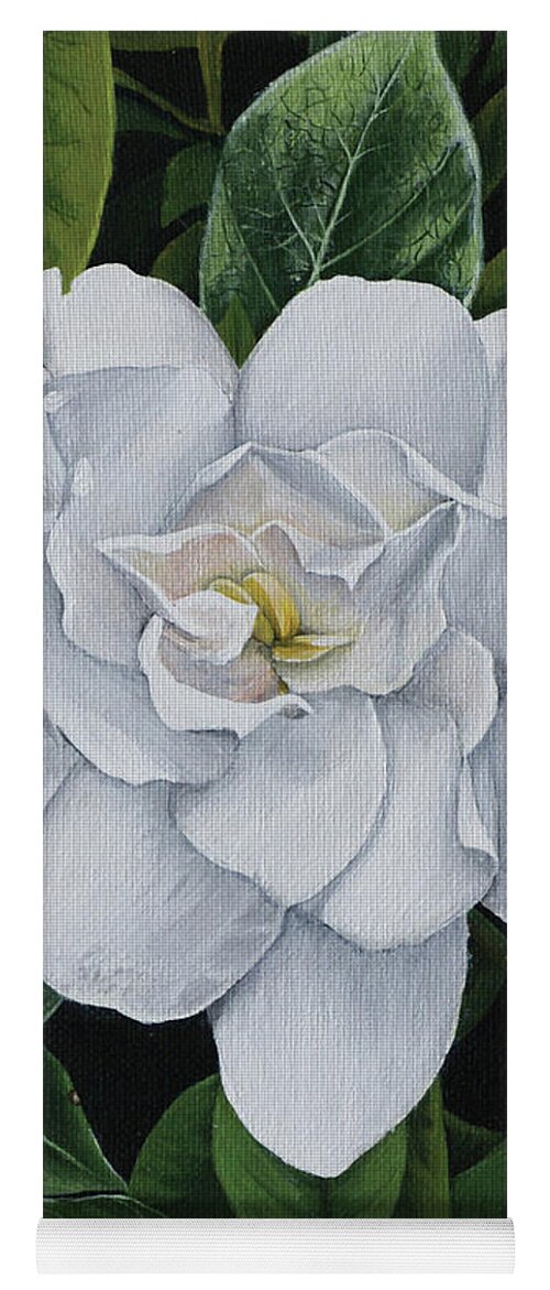 Gardenia Yoga Mat featuring the painting Gardenia by Heather E Harman
