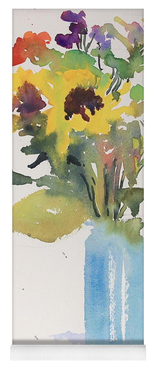 Flowers Yoga Mat featuring the painting Gay Bouquet by Elizabeth Carr