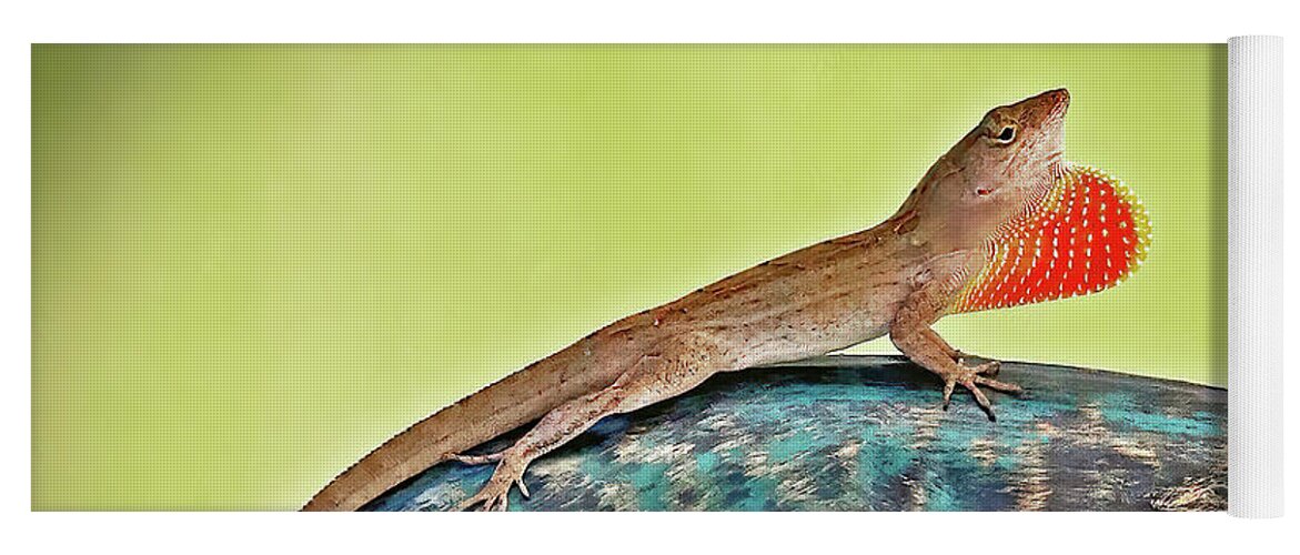 Wildlife Yoga Mat featuring the photograph Gecko Dating by Gina Fitzhugh