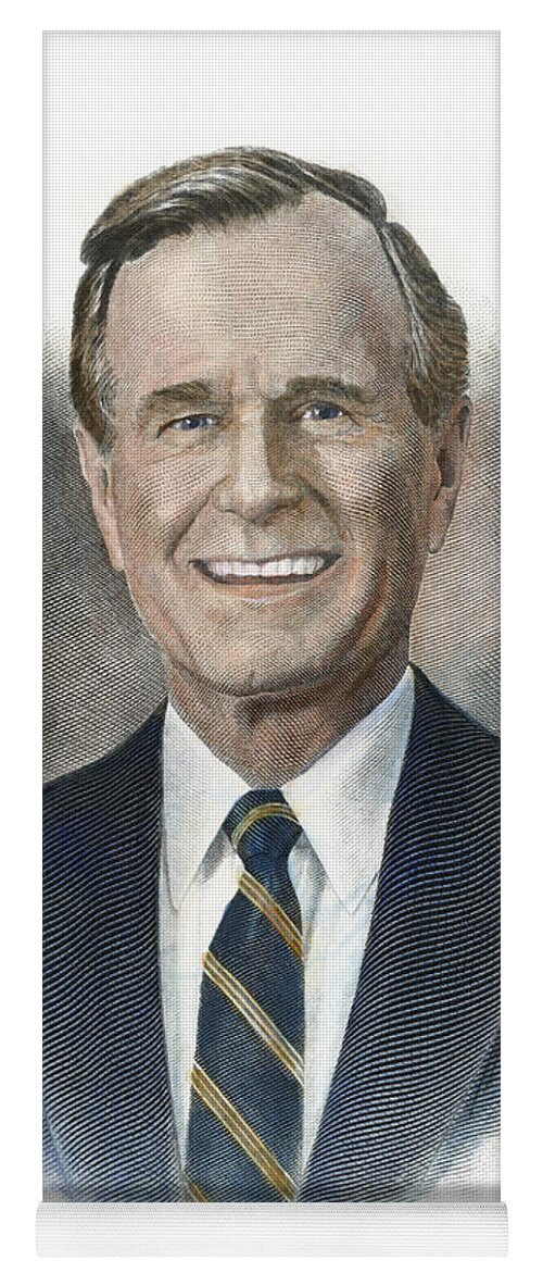 1980 Yoga Mat featuring the photograph George H W Bush by Granger